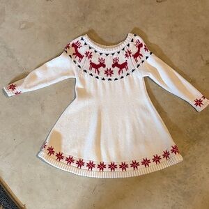 Hanna Andersson Festive Knit Dress - Red and White